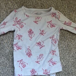 Janie and Jack Kids Ballet Print Shirt - White and Pink